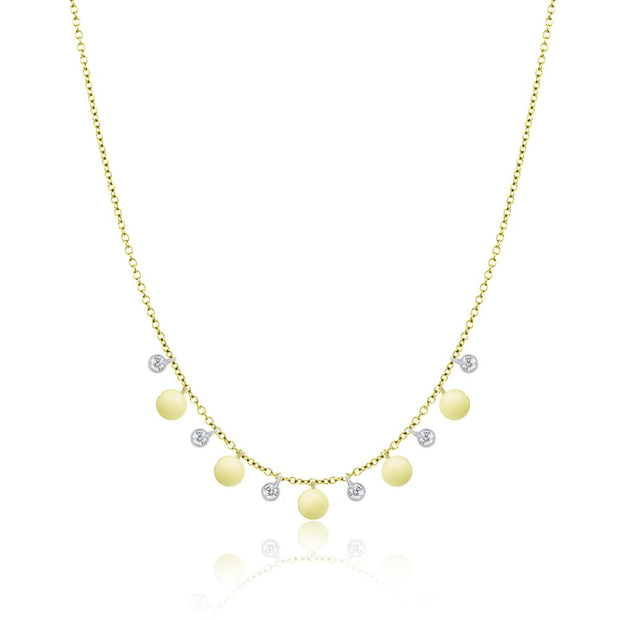 Meira T Gold Coin and Diamond Necklace