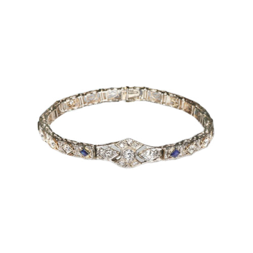 Diamond & Synthetic Sapphire Bracelet