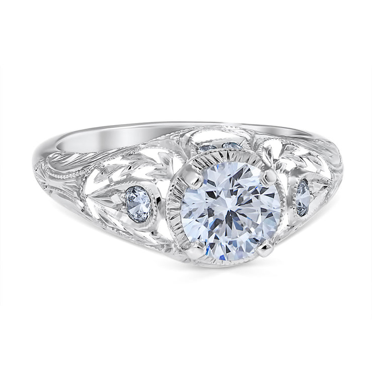 Wreathed Pear Engagement Ring