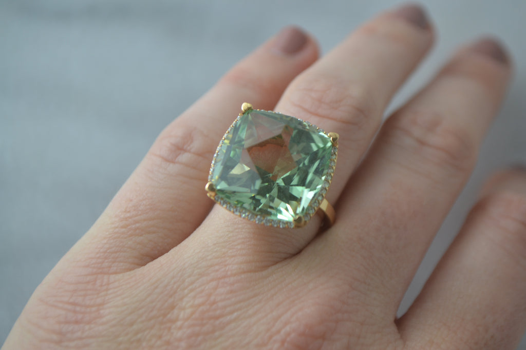 Lisa Nik 17mm Square Cut Green Amethyst Ring – Cheryl Fornash Jewelers