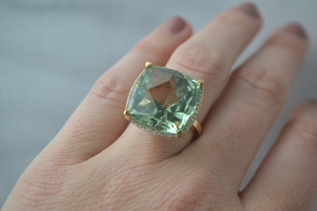 Beautiful store Genuine Green Amethyst Ring