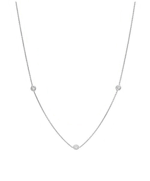 Lisa Nik Three Diamond Bezel Necklace