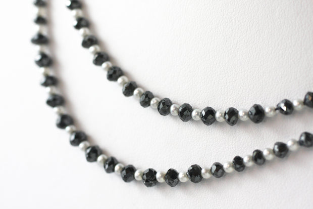 Black Diamond & Pearl Necklace