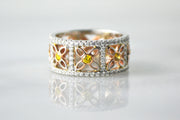 Two Tone Canary and Diamond Ring