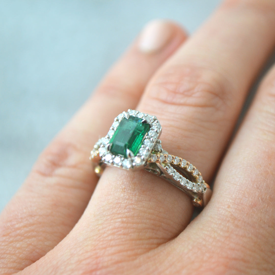 Emerald and Diamond Ring – Cheryl Fornash Jewelers