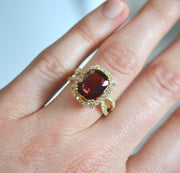 Fine Rubellite Ring with Diamonds