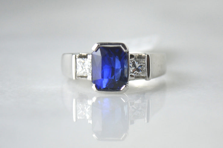 2.42 Carat Sapphire and Diamond Ring
