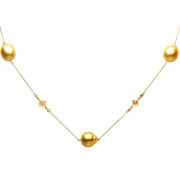 DSL Golden South Sea Pearl & Diamond Necklace