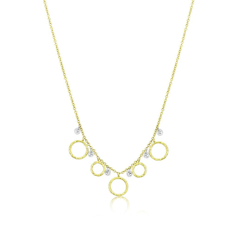 Meira T Gold Disk Necklace with Diamonds