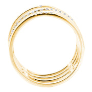 DSL Yellow Gold Diamond Bar Ring