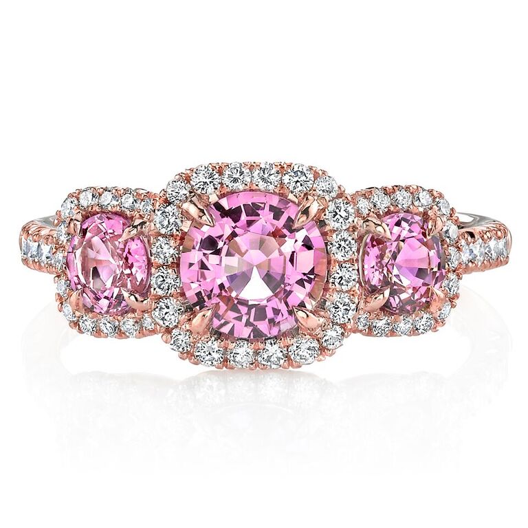 Pink Sapphire and Diamond 3-Stone Ring – Cheryl Fornash Jewelers