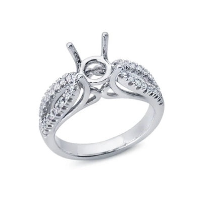 Solitaire Engagement Ring with a Split Shank of Diamonds