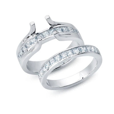 Solitaire Engagement Ring with Matching Diamond Band