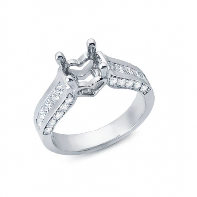 Solitaire Engagement Ring with Channel Set Diamonds