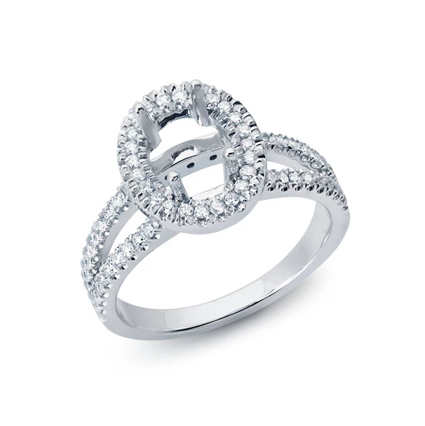 Halo Ring with Split Shank