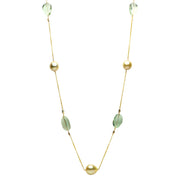 DSL Golden Pearl, Green Amethyst & White Topaz Necklace